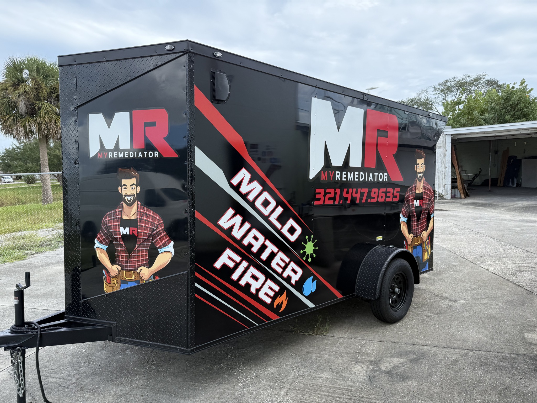 Firefighter themed trailer graphics
