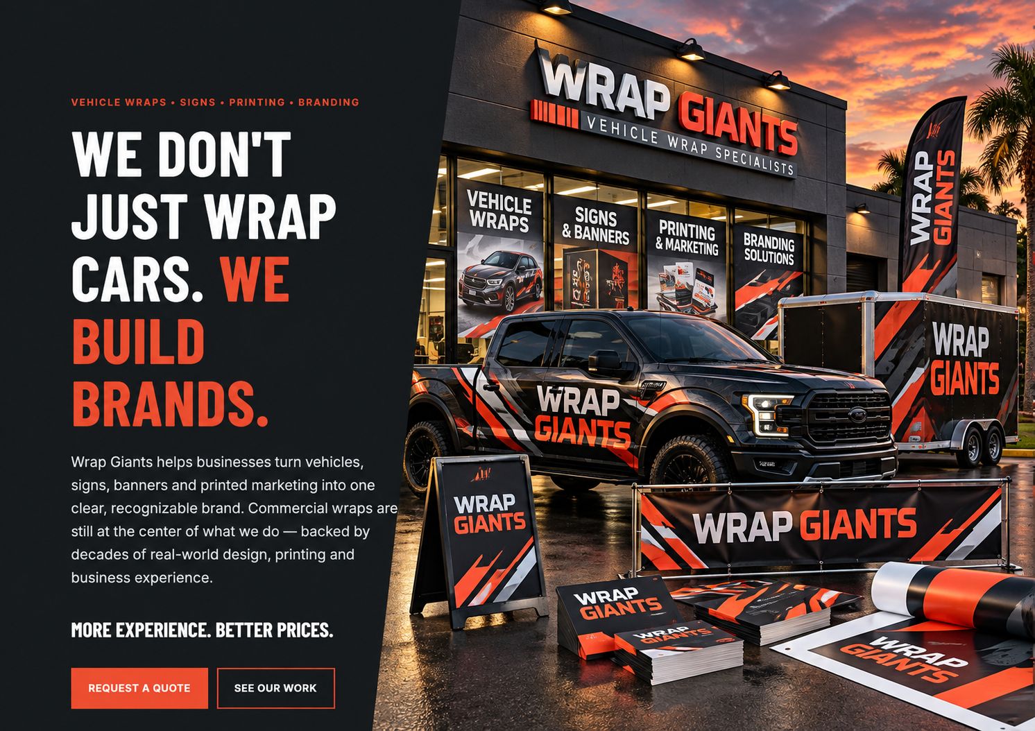 Wrap Giants: We don't just wrap cars, we build brands — vehicle wraps, signs, printing and branding