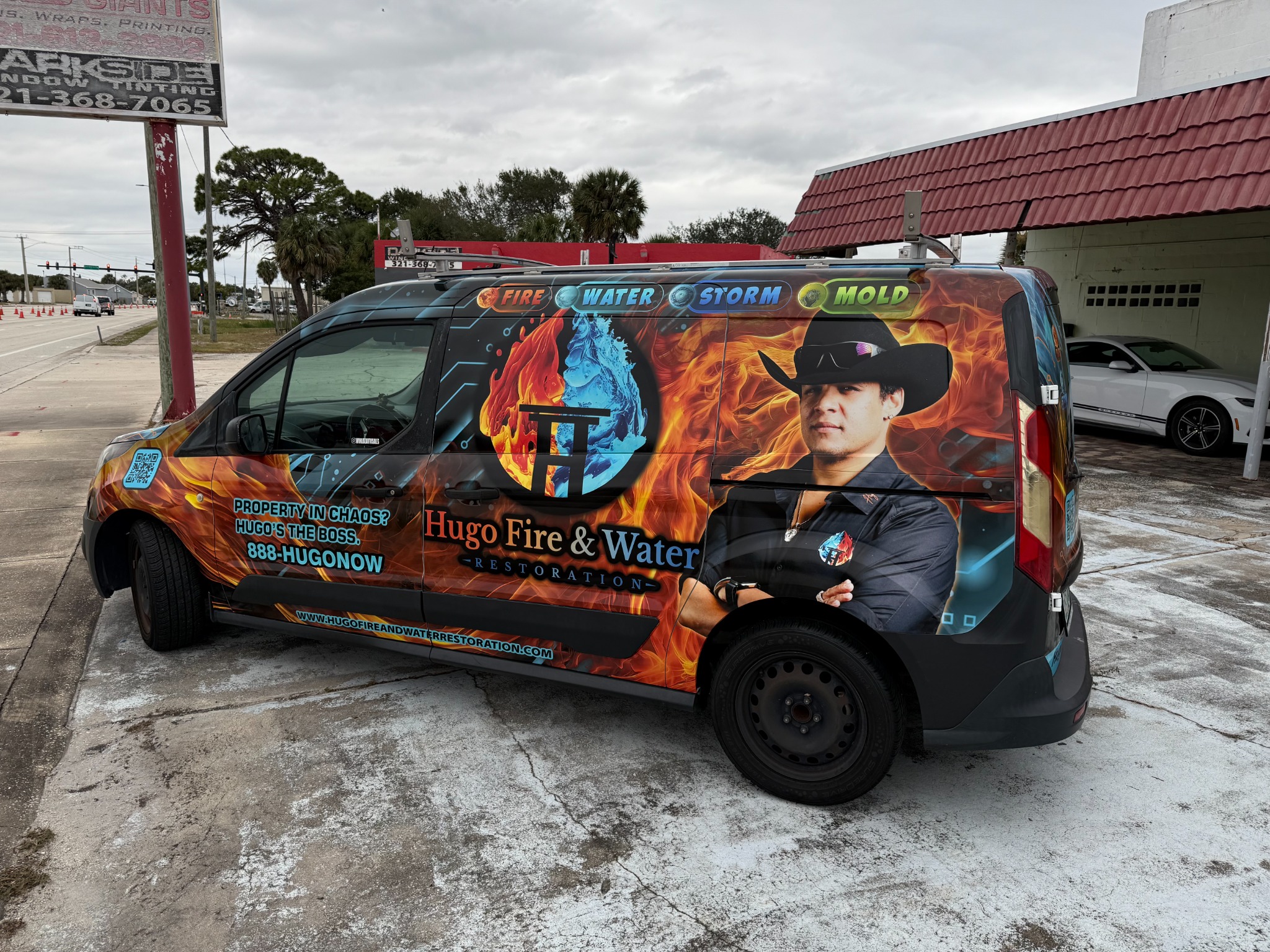 Custom themed commercial van wrap by Wrap Giants