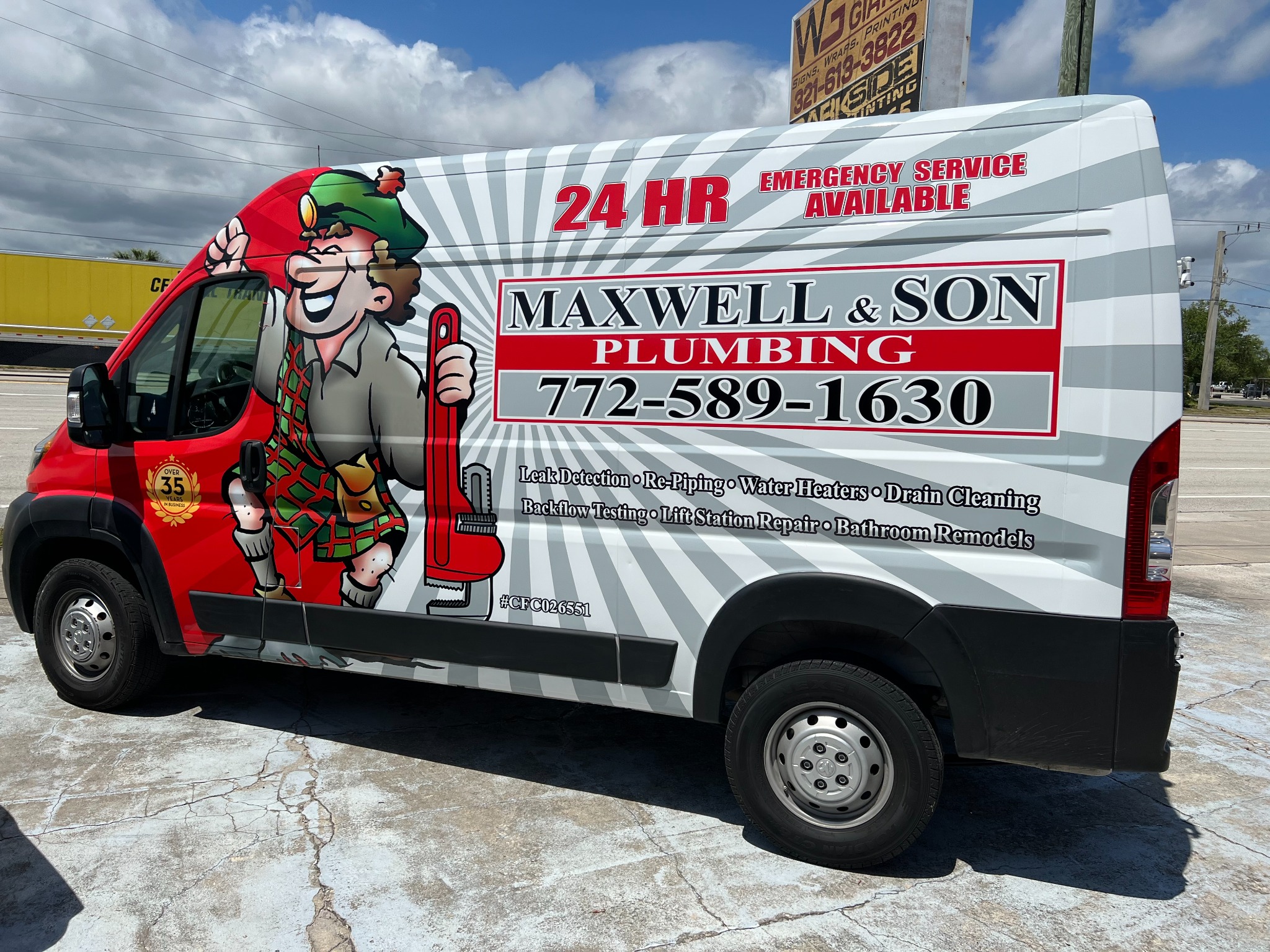 Plumbing fleet vehicle graphics by Wrap Giants