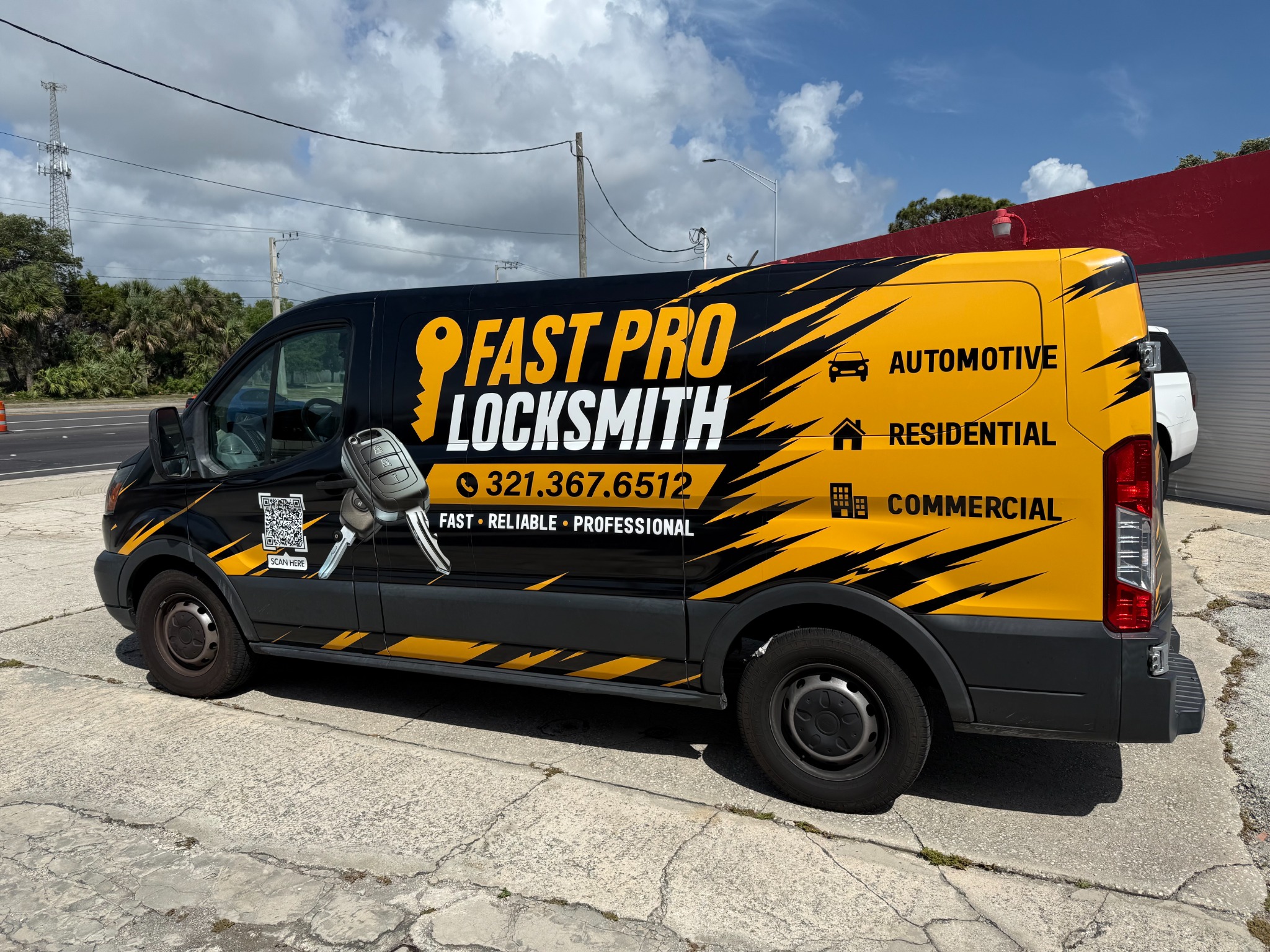 Fast Pro Locksmith commercial van wrap by Wrap Giants