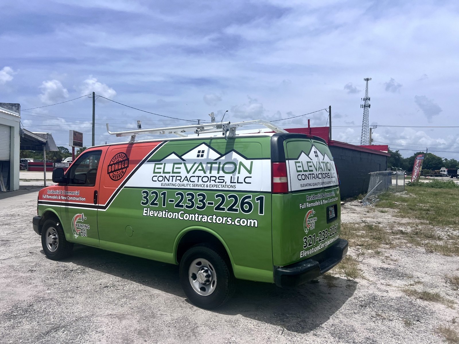 Elevation Contractors van graphics