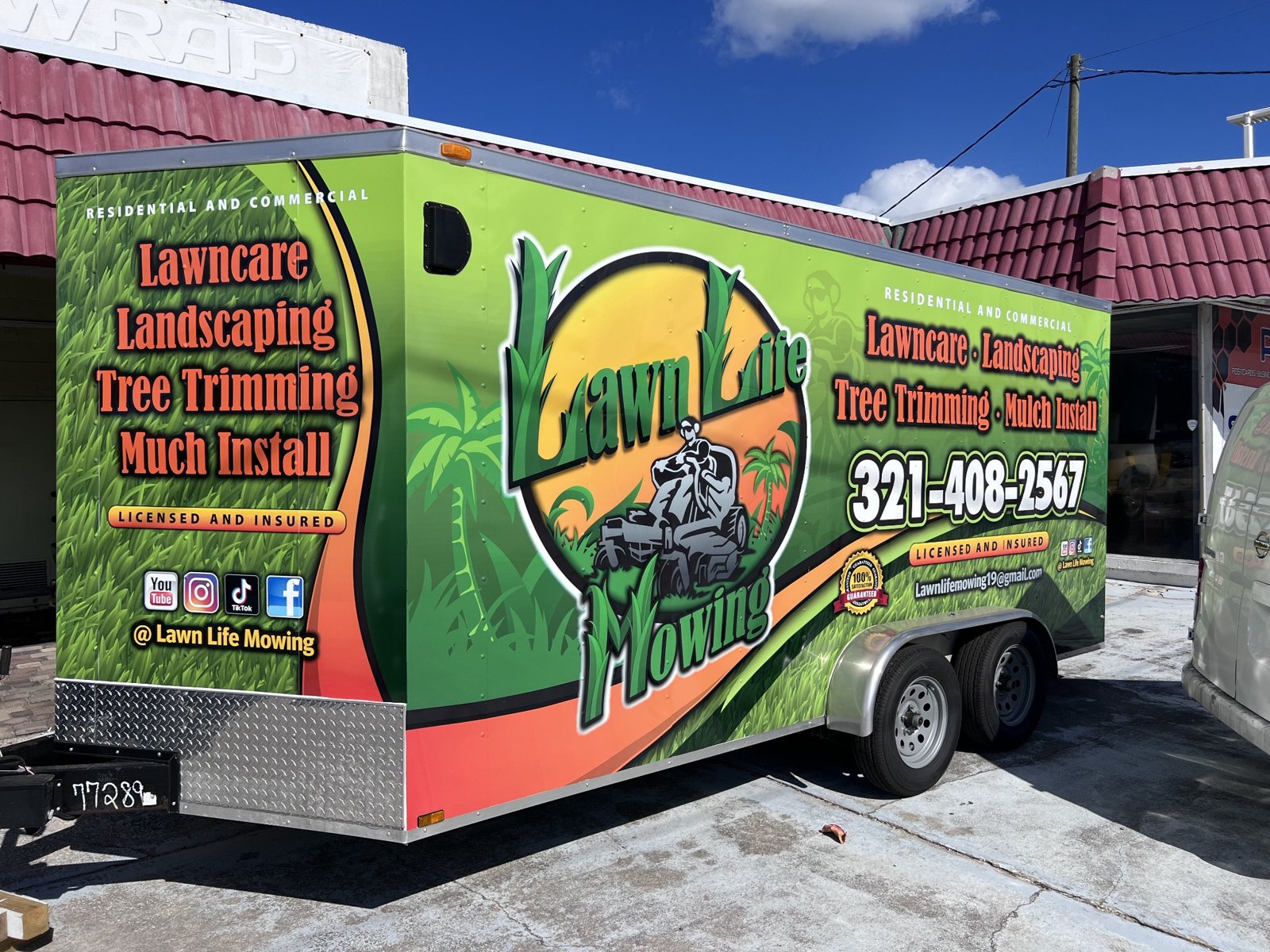Lawn-service trailer graphics