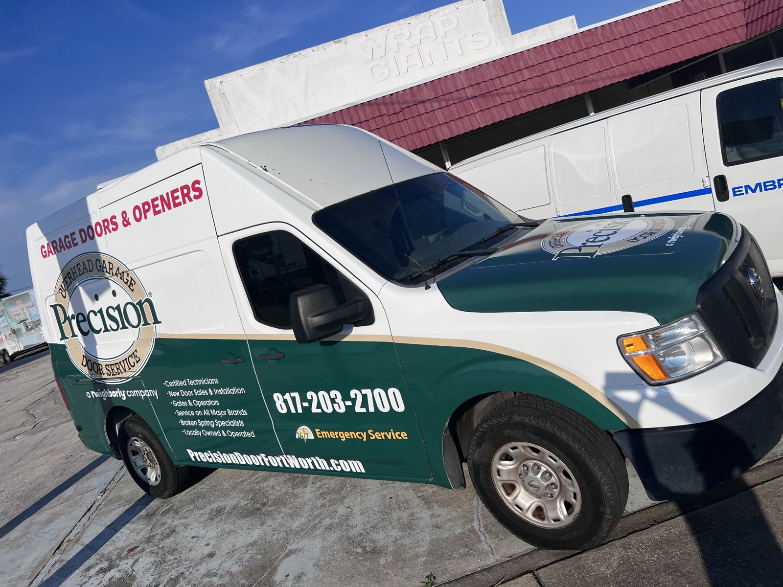 Precision garage-door service van graphics