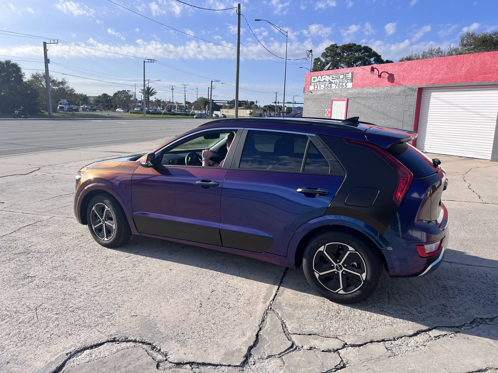 Purple vehicle color-change finish