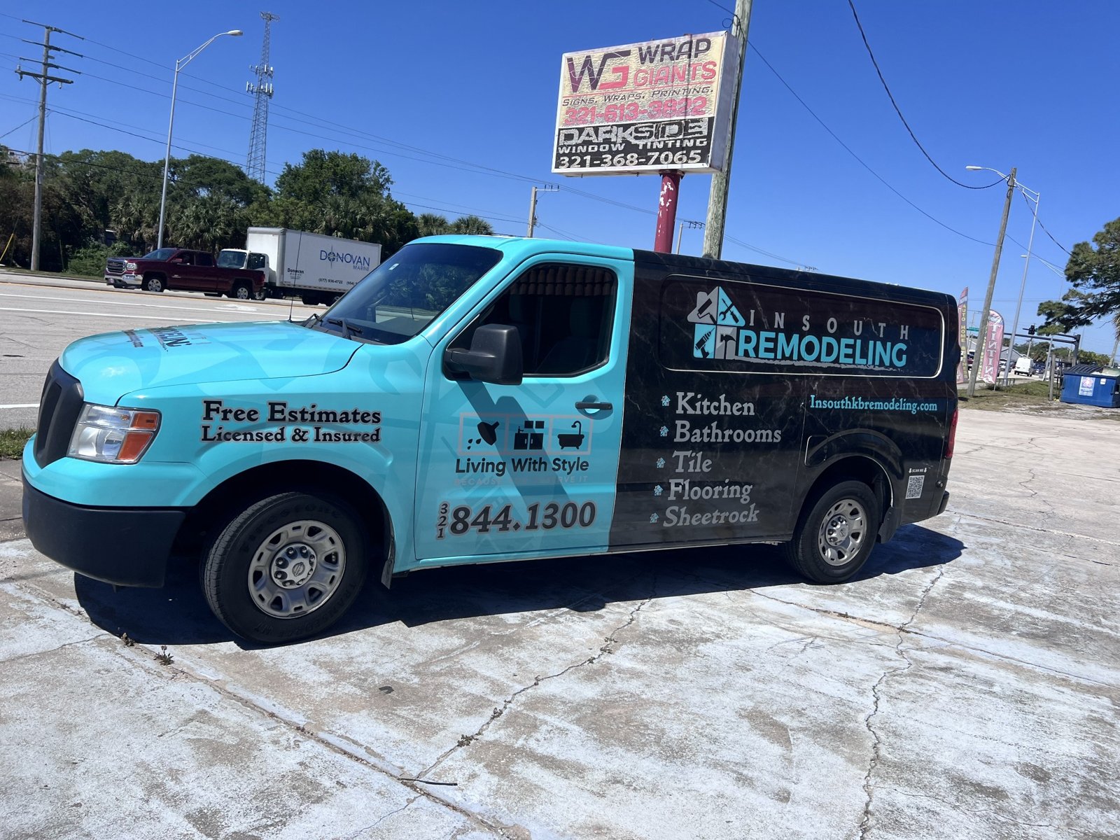 Remodeling business van branding