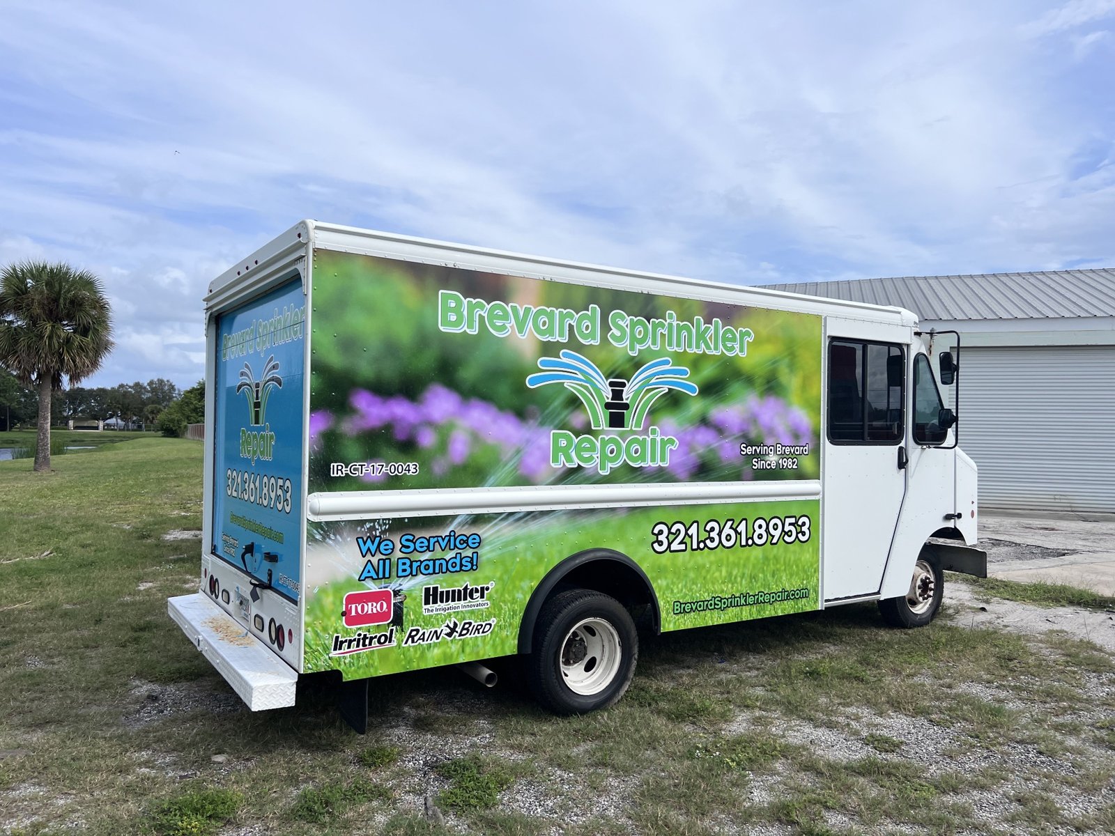 Brevard sprinkler-service truck graphics